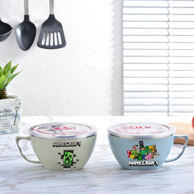 Food Storage Minecraft - Ciotola in Acciaio Inox a Tema