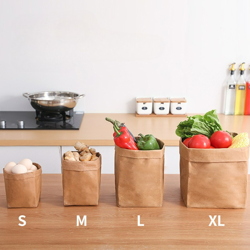 Food Storage Of Plants - Sacchetti di Carta Kraft Lavabili, Borse