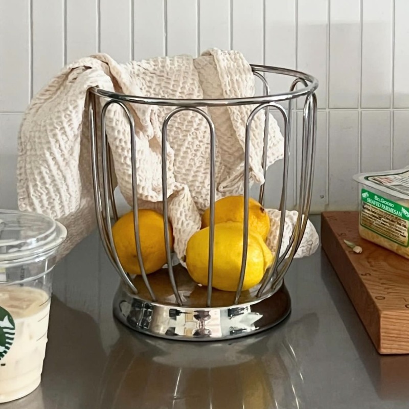 Food Storage For Restaurant - Cestino per Frutta Minimalista in Acciaio