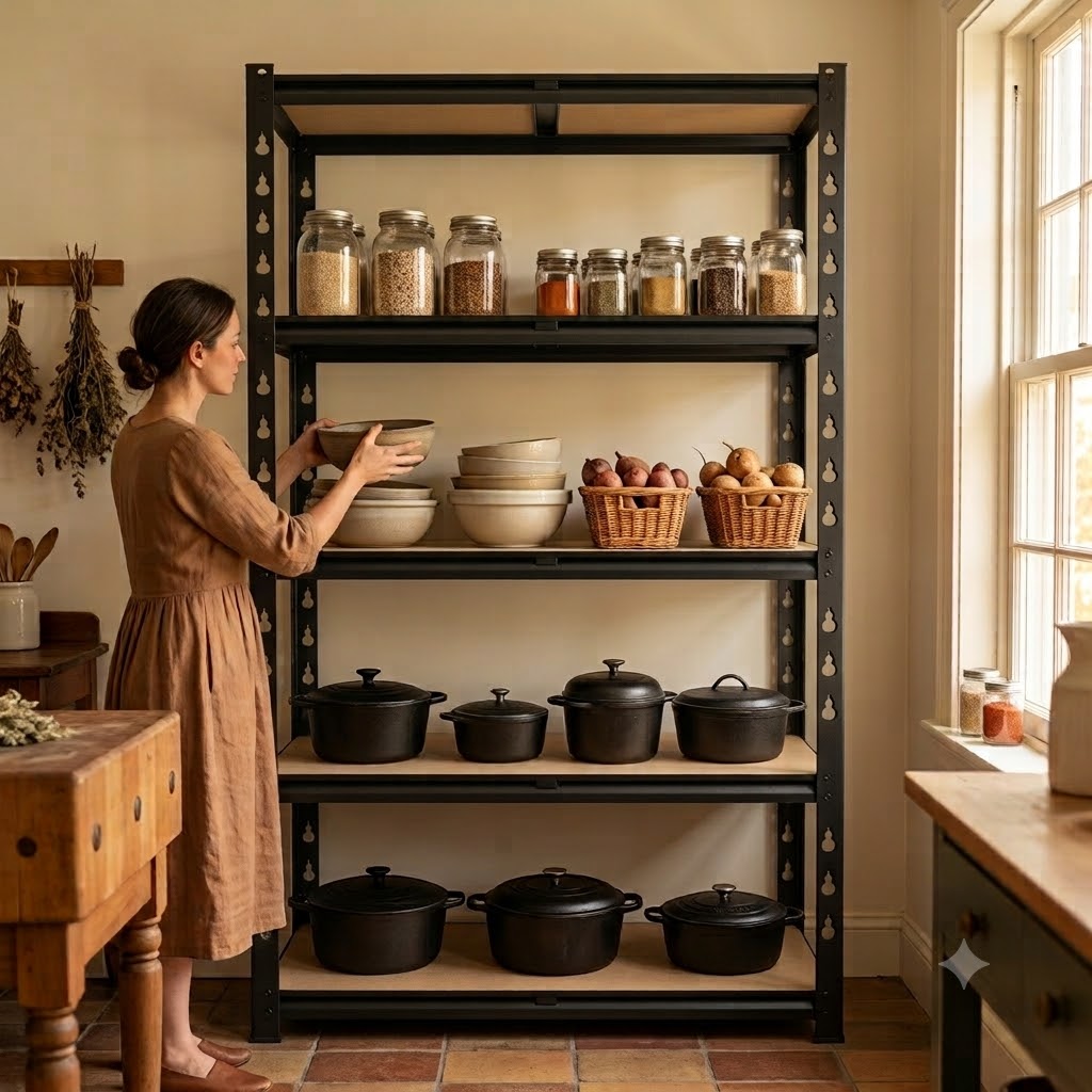 Food Storage No Pantry - Scaffale Metallico Sottile a 5 Ripiani,