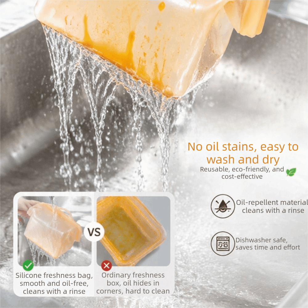 Food Storage And Temperature - Sacchetti in Silicone Anti-perdita per Alimenti,