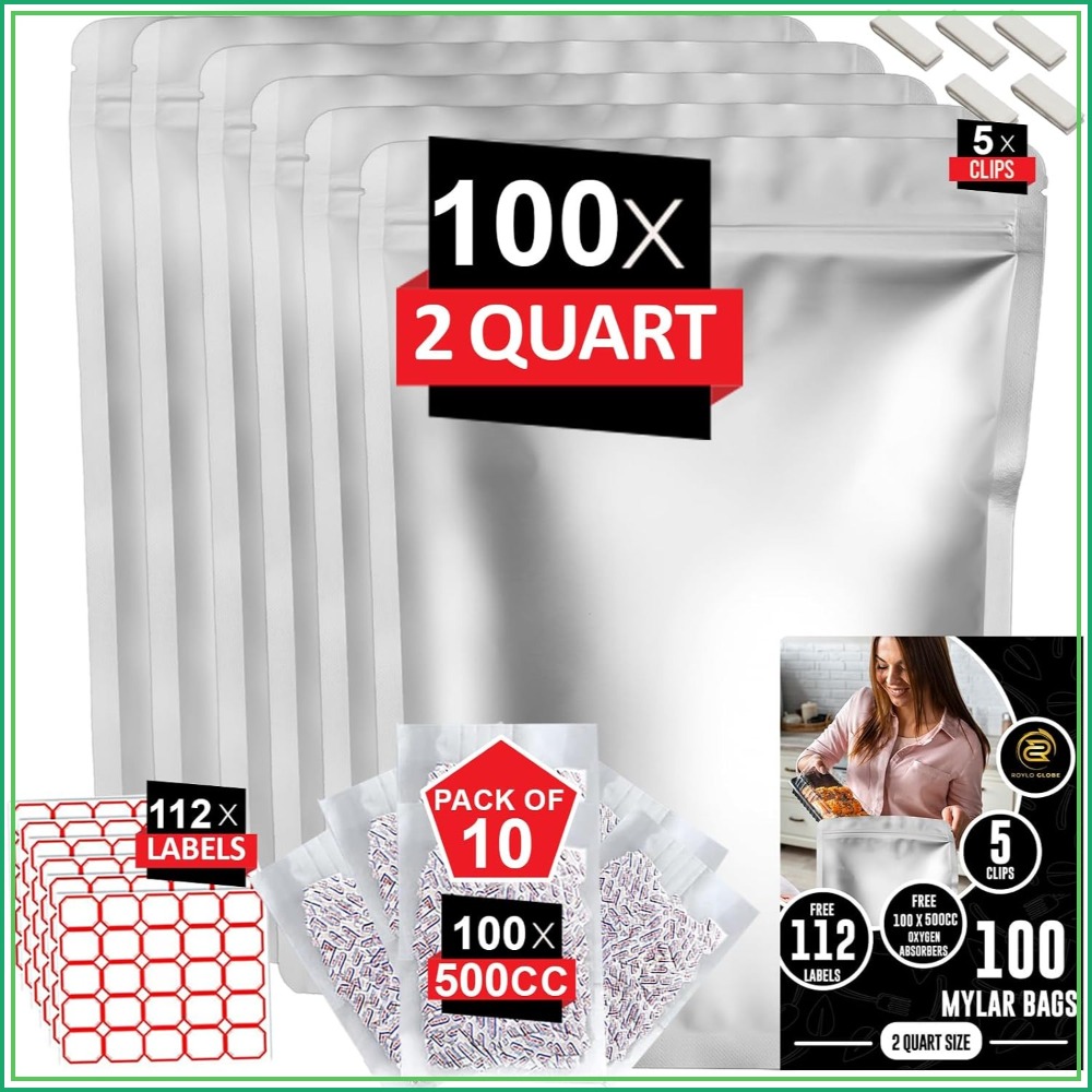100 sacchetti Mylar da 2 quart - Food Storage Oxygen Absorbers recensione e prezzo